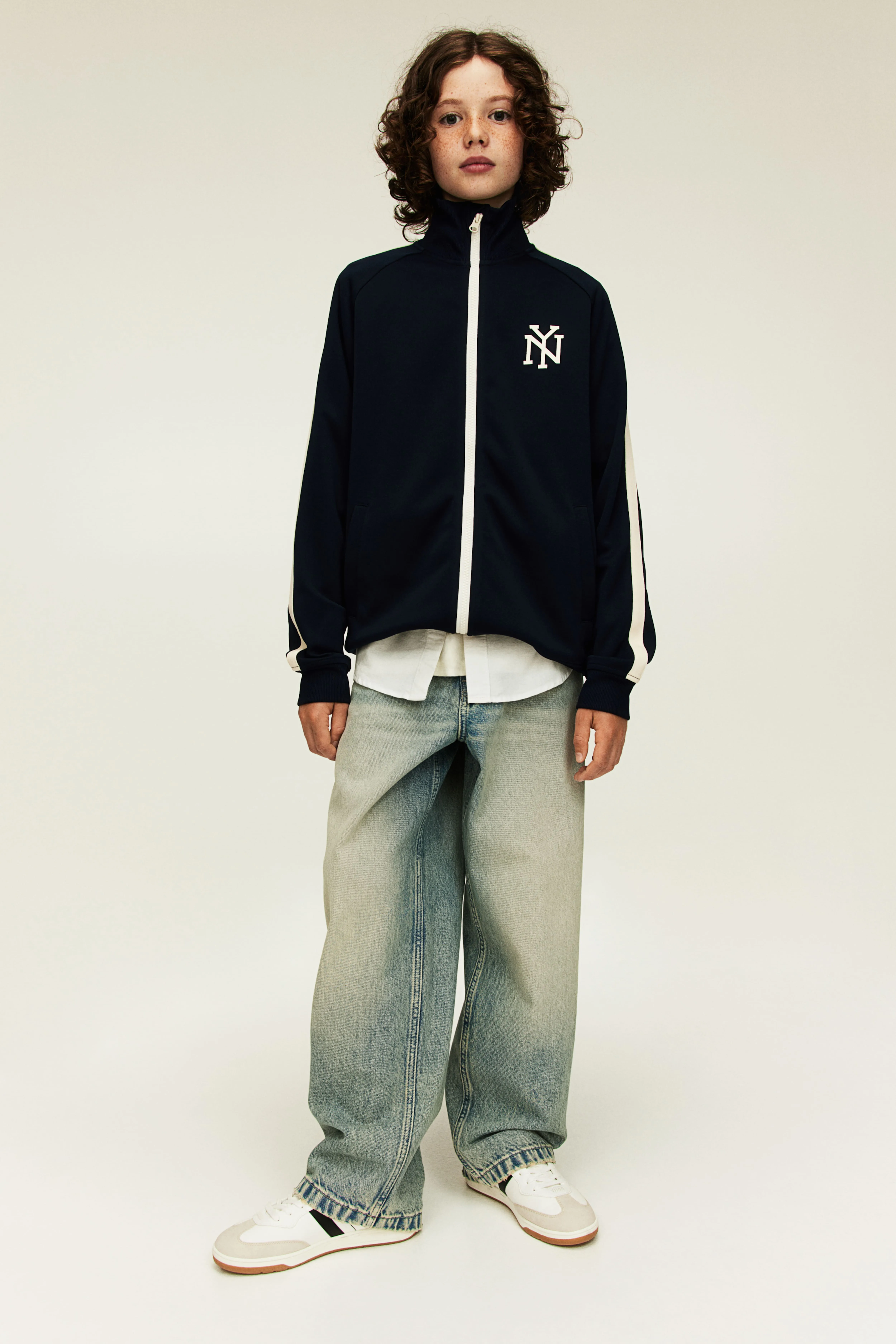 Track jacket - Round neck - Long sleeve - Dark blue/NY - Kids | H&M GB