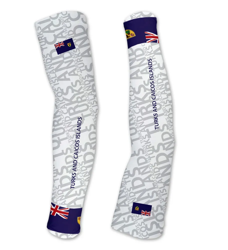 Turks And Caicos Islands ScudoPro Compression Arm Warmers Sleeves Unisex Walking/Cycling/Running/Golf