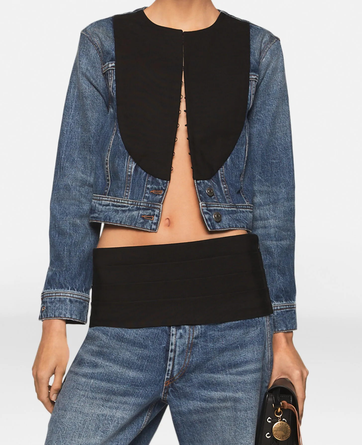 Tuxedo-Inspired Denim Jacket