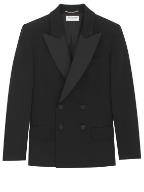 TUXEDO JACKET IN GRAIN DE POUDRE