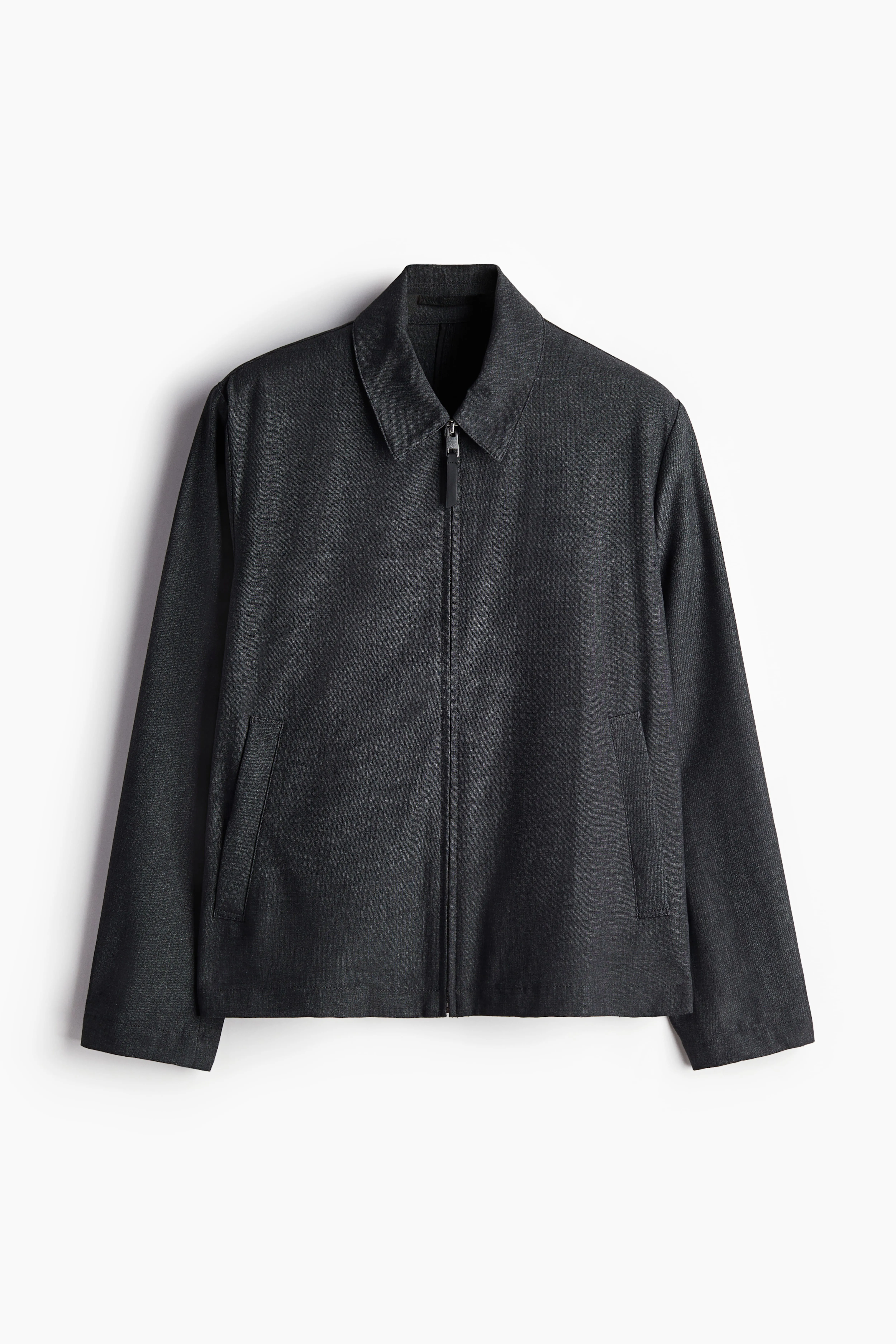 Twill jacket - Long sleeve - Regular length - Dark grey - Men | H&M GB