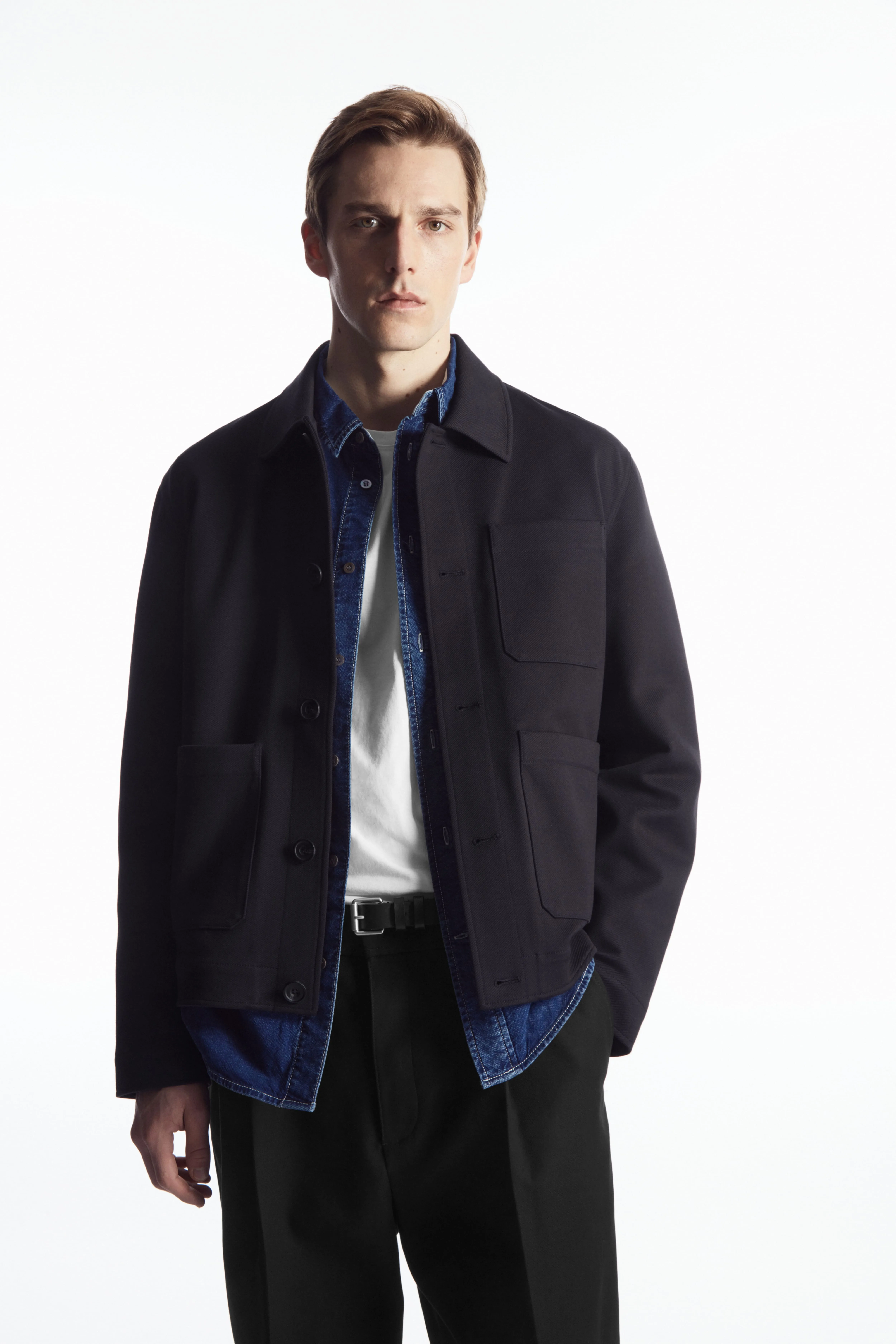 TWILL UTILITY JACKET - Long sleeve - Regular length - NAVY - Men | H&M GB