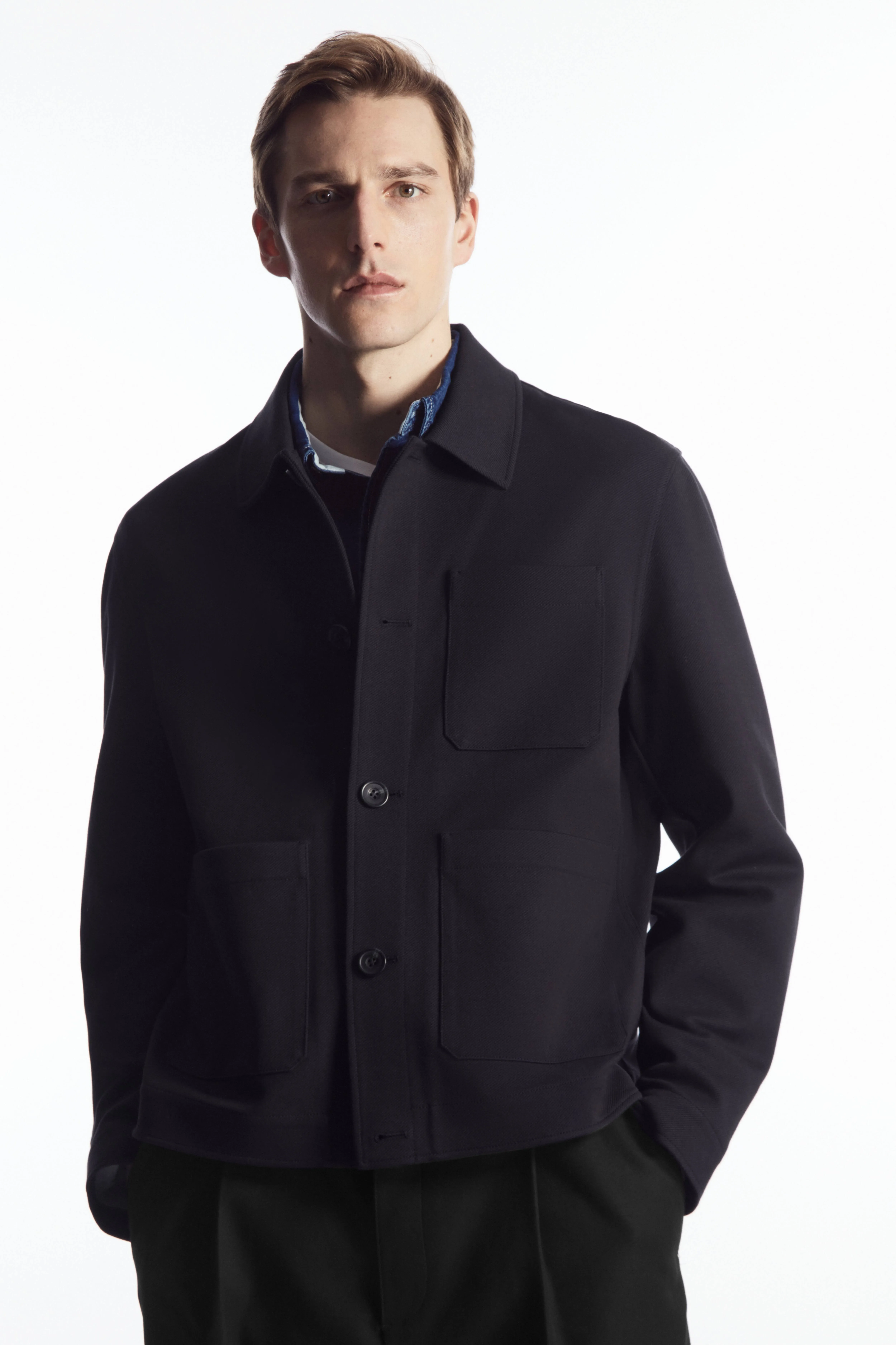 TWILL UTILITY JACKET - Long sleeve - Regular length - NAVY - Men | H&M GB