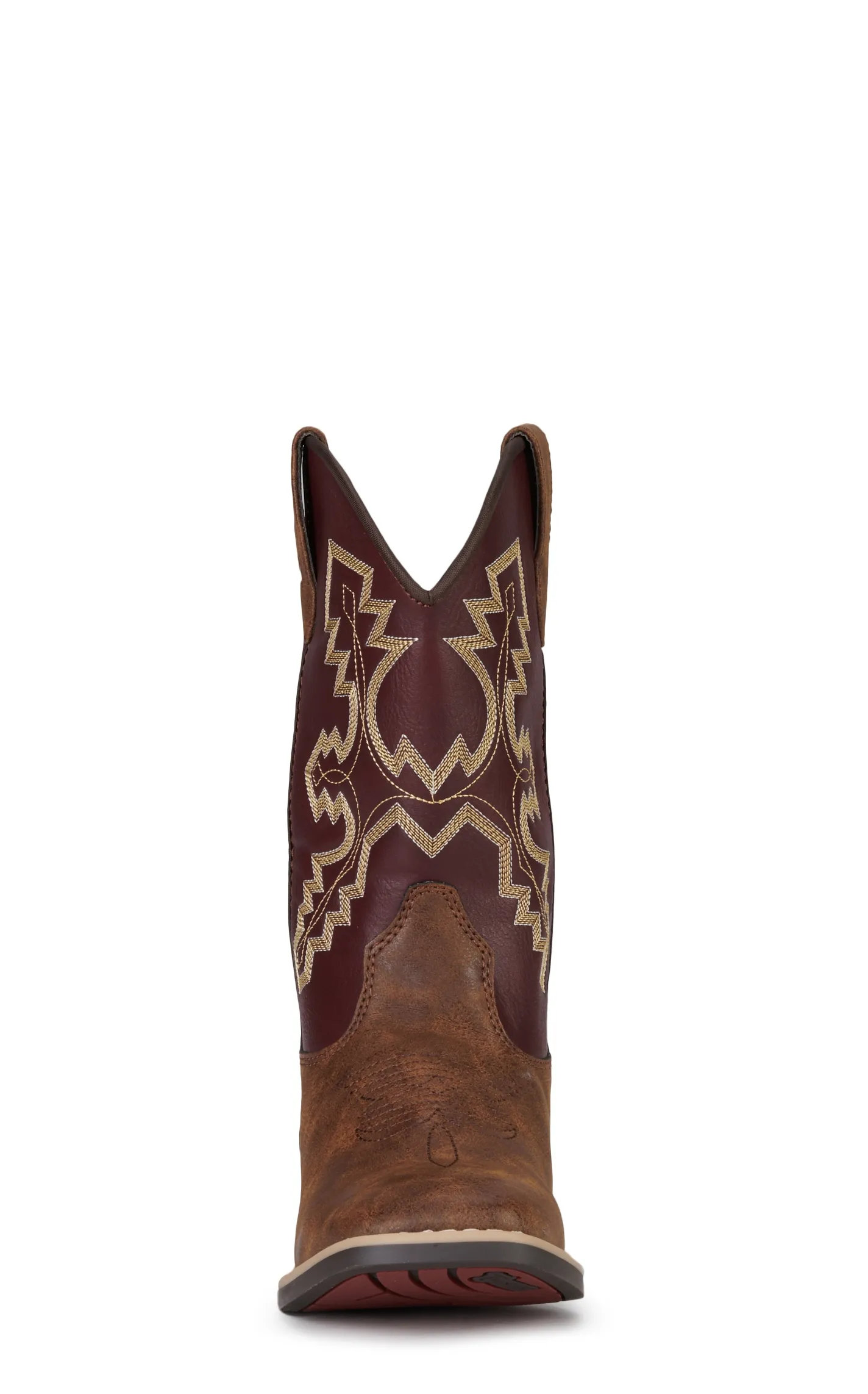 Twister Boys' Blake Brown and Burgundy Square Toe Cowboy Boots