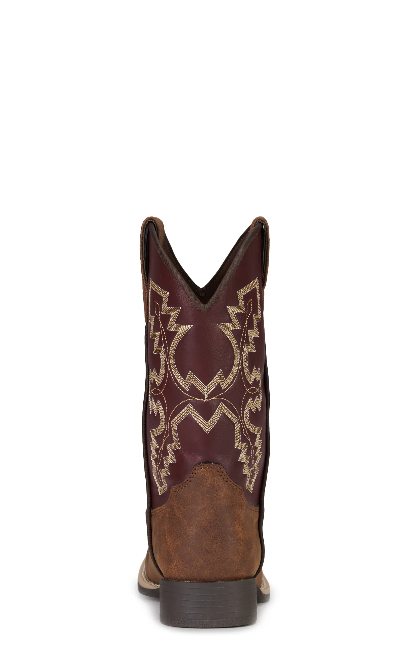 Twister Boys' Blake Brown and Burgundy Square Toe Cowboy Boots