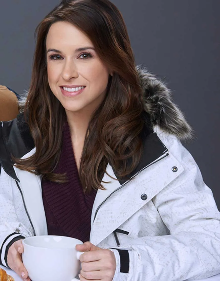 Winter In Vail Lacey Chabert Jacket | Chelsea White Jacket | 40% OFF