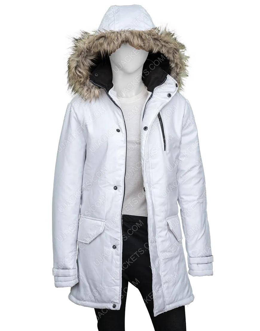 Winter In Vail Lacey Chabert Jacket | Chelsea White Jacket | 40% OFF