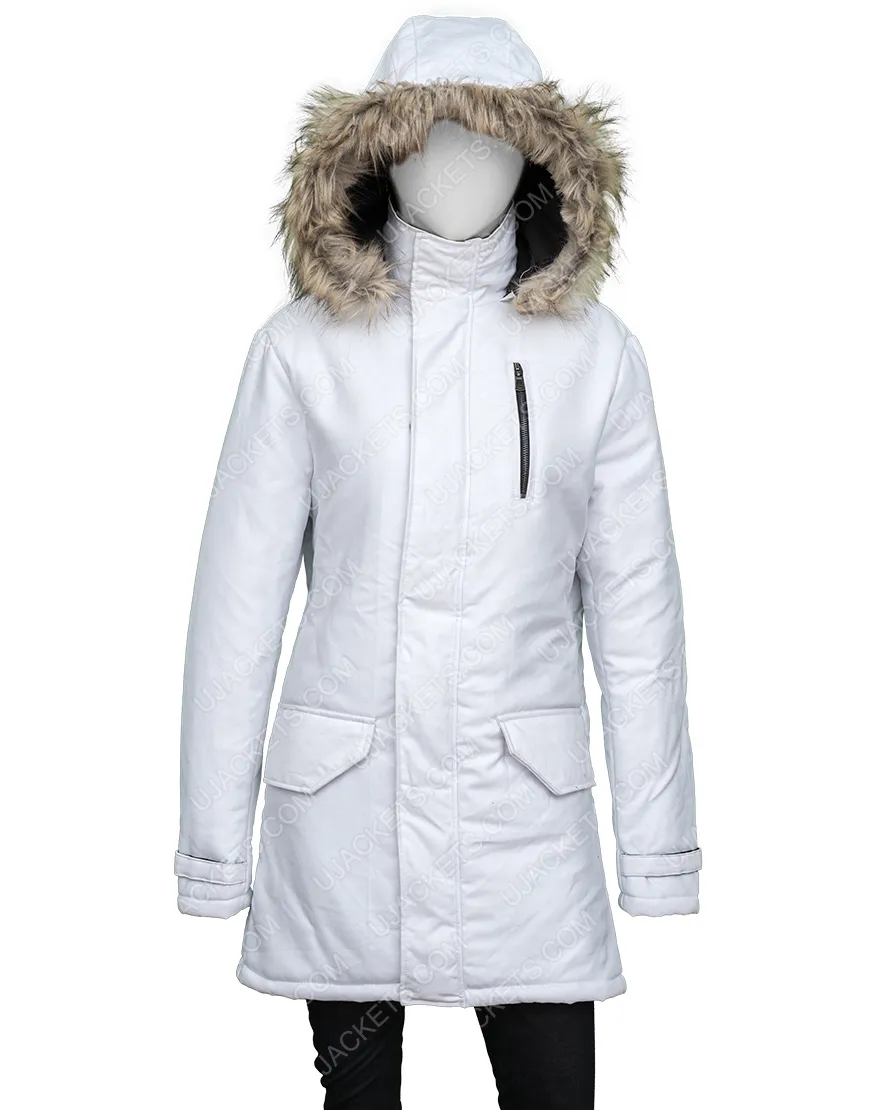 Winter In Vail Lacey Chabert Jacket | Chelsea White Jacket | 40% OFF