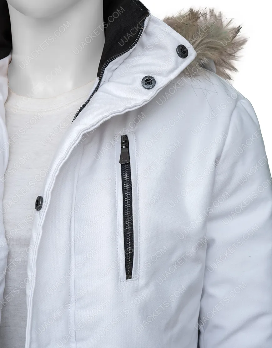 Winter In Vail Lacey Chabert Jacket | Chelsea White Jacket | 40% OFF