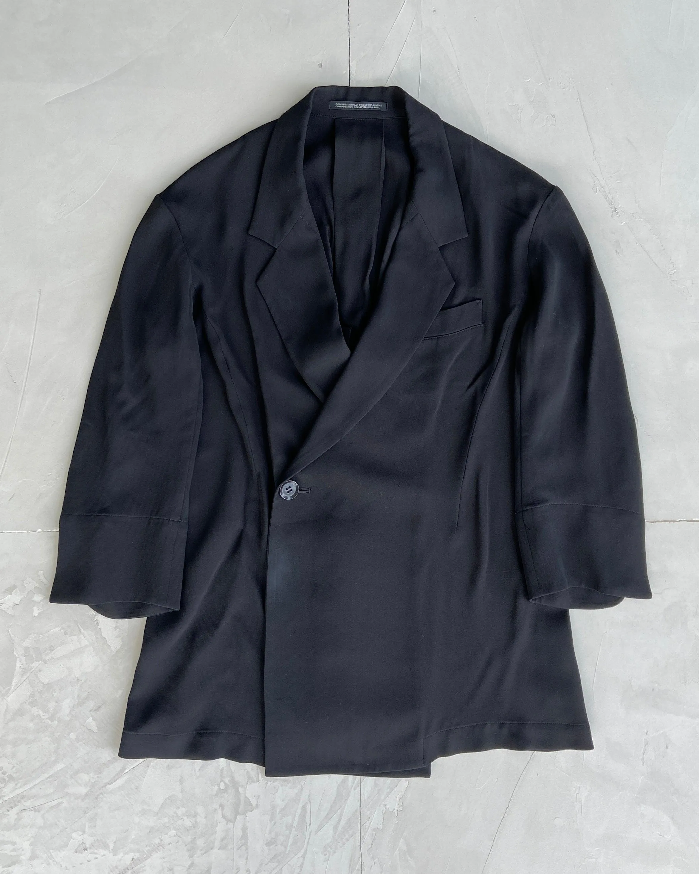 YOHJI YAMAMOTO SILK BLAZER JACKET - M