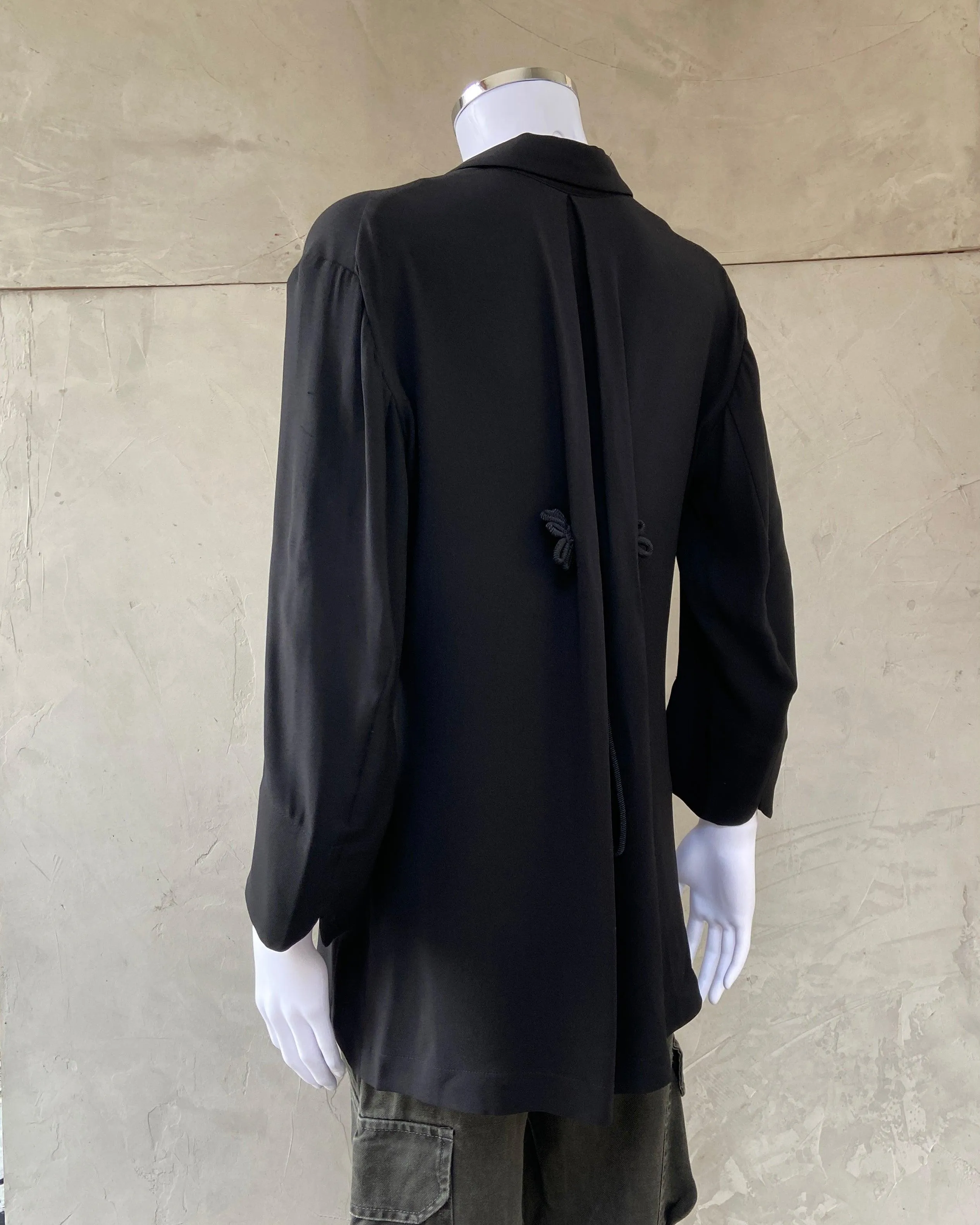 YOHJI YAMAMOTO SILK BLAZER JACKET - M