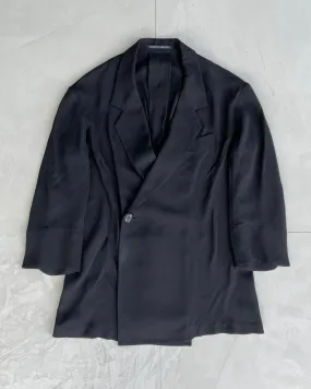 YOHJI YAMAMOTO SILK BLAZER JACKET - M