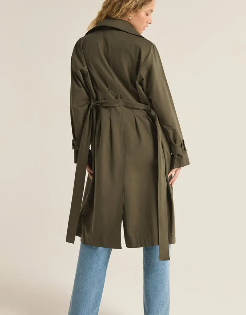 Z Supply Dorian Trench Coat - Grape Leaf