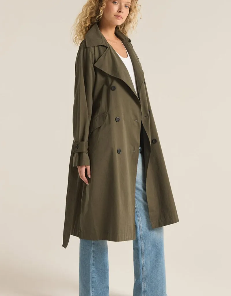 Z Supply Dorian Trench Coat - Grape Leaf