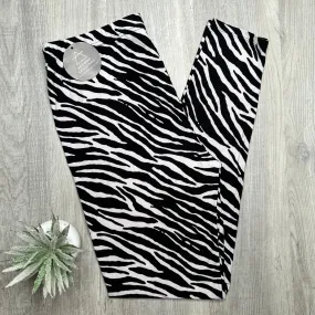 Zebra Stripes Print Soft Leggings