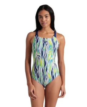 Zebra Stripes Pro Back Swimsuit - Multi/Navy